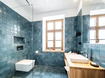 Ein Badezimmer in der Unterkunft Alte Schule Tiefenbach
