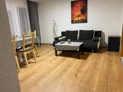 Ein Sitzbereich in der Unterkunft Ferienwohnung Schwabenheim an der Selz
