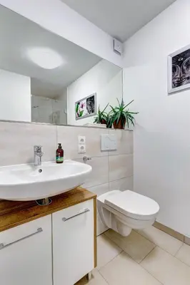 Ein Badezimmer in der Unterkunft Ferienwohnung Am Rehgarten
