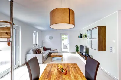 Küche/Küchenzeile in der Unterkunft Ferienwohnung Am Rehgarten