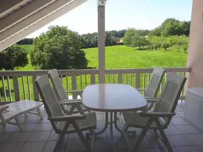 Ein Balkon oder eine Terrasse in der Unterkunft NEU Ferienwohnung Odenwald