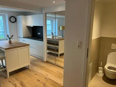 Küche/Küchenzeile in der Unterkunft Apartmenthaus Wagner
