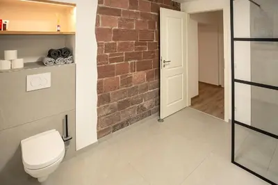 Ein Badezimmer in der Unterkunft Ferienwohnungen - Gutshof Dürrhof