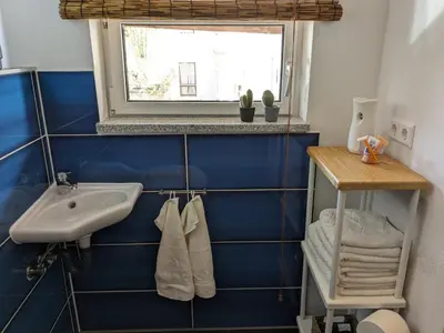 Ein Badezimmer in der Unterkunft Altes Häusle am Waschbach Anno 1625 Ferienwohnungen und Privat Spa