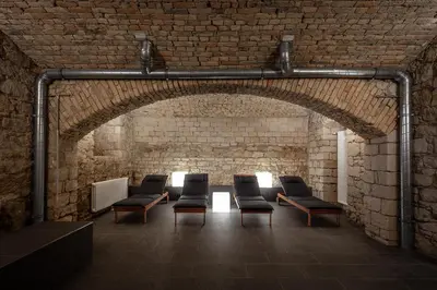 Ein Sitzbereich in der Unterkunft Acapella Suite Allegro 76qm I Altstadt l Weinberg