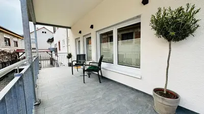 Ein Balkon oder eine Terrasse in der Unterkunft Heimatliebe Erfweiler Wohnung ZWÄ