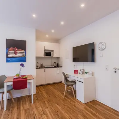 Küche/Küchenzeile in der Unterkunft IMMOCITY Apartments
