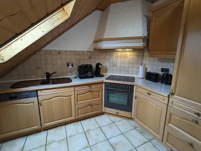 Küche/Küchenzeile in der Unterkunft Ferienwohnung Madenburgblick