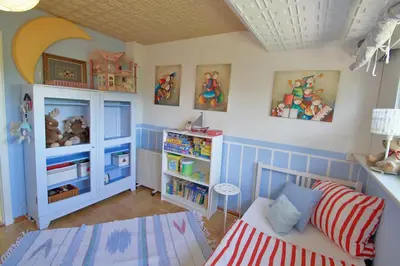 Ein Bett oder Betten in einem Zimmer der Unterkunft Ferienwohnung 11 mit großer Terrasse am Privatsee