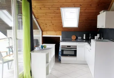 Küche/Küchenzeile in der Unterkunft Ferienwohnung Kirschenlohr
