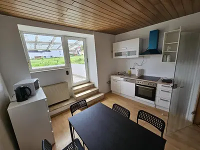 Küche/Küchenzeile in der Unterkunft Monteurwohnungen im Weedenhof 55270 Zornheim