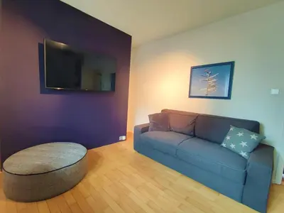 Ein Sitzbereich in der Unterkunft Zen Apartment - spacious - garden - kitchen